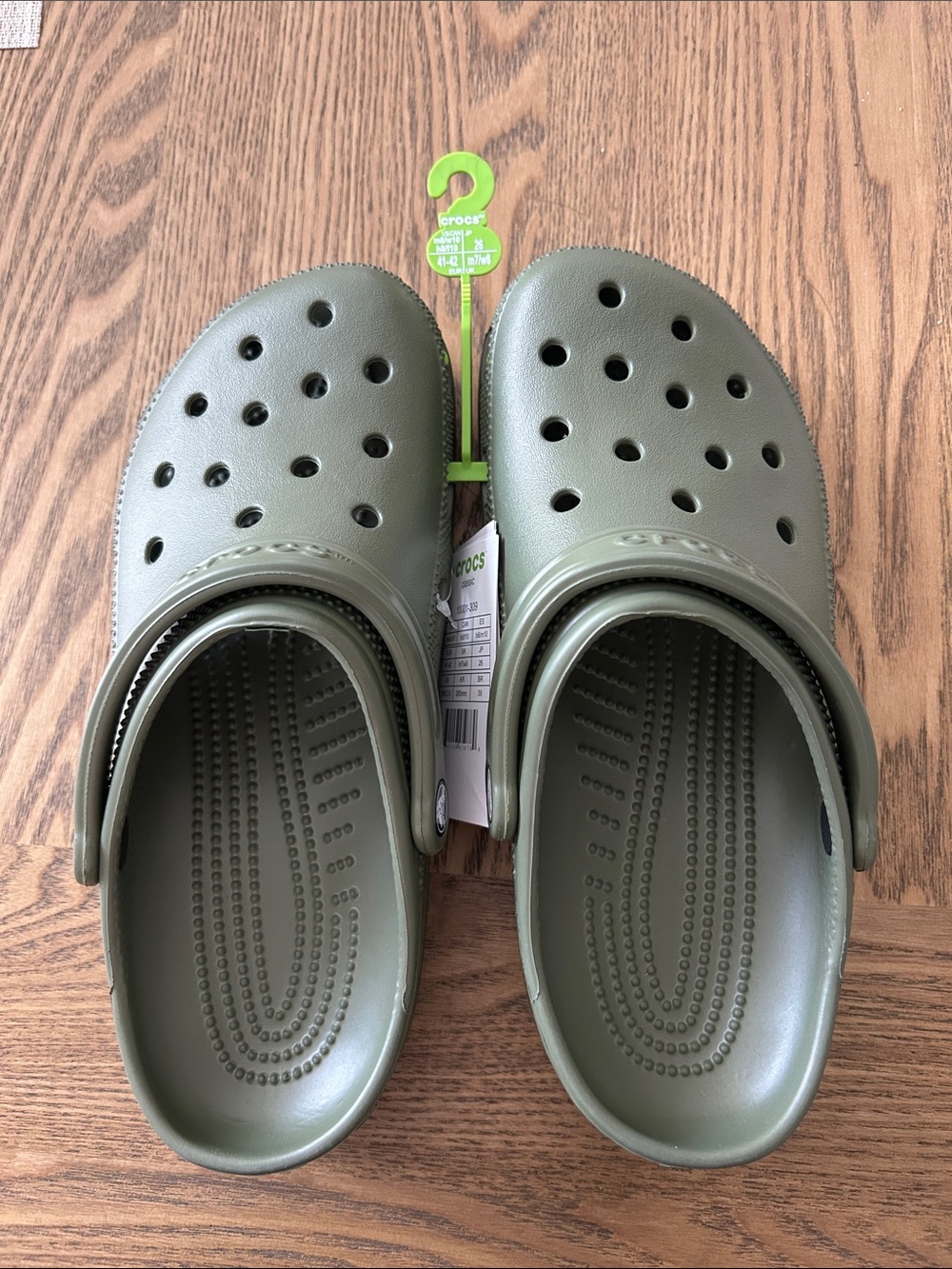 Brand-new Crocs Classic Clogs in Army Green (Olive)